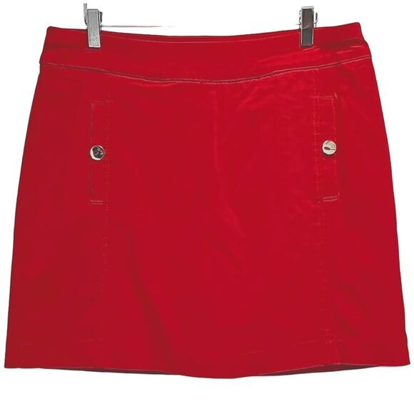 Briggs Womens Athletic/Office/Casual Skort Skirt Red Two Snap Pockets Size 14 - Picture 1 of 8